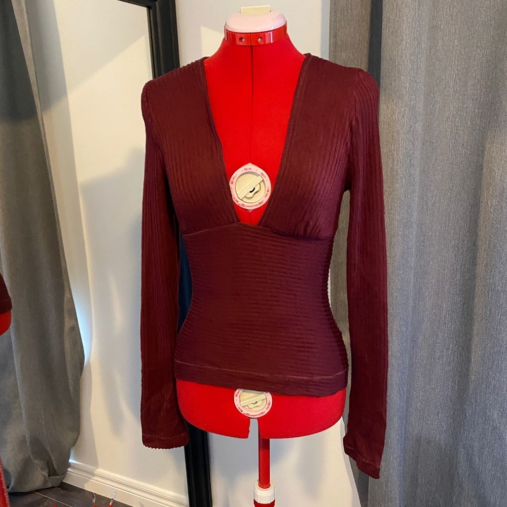 Free People Burgundy Top